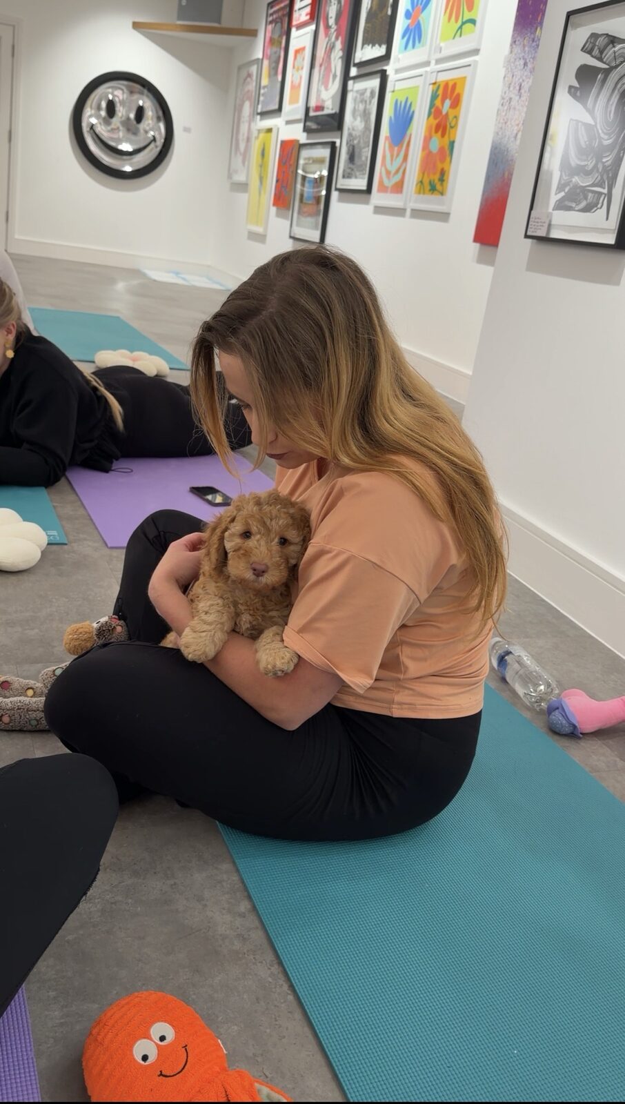 A Yogi Paws puppy yoga class in session